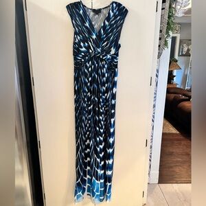 Blue and Black Maxi Dress